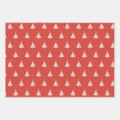 Modern geel rood groen kerstboom patroon inpakpapier vel (Voorkant 2)