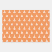 Modern geel rood groen kerstboom patroon inpakpapier vel (Voorkant)