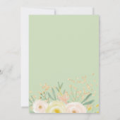 Modern geel rose groen bloemengoud zoete zestien kaart (Achterkant)