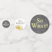 Modern Geel Rose Krijtbord 50e Verjaardag Bloemen Confetti (Voorkanten)