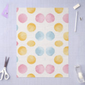 Modern Geel, Roze & Blauw Cirkelpatroon Tissuepapier (Craft)