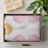 Modern Geel, Roze & Blauw Cirkelpatroon Tissuepapier (Geschenk)