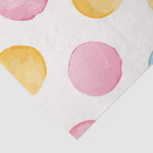 Modern Geel, Roze & Blauw Cirkelpatroon Tissuepapier (Detail)