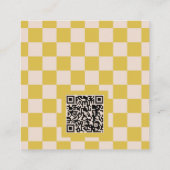 Modern Geel Schachbord Logo Merk QR-code Vierkante Visitekaartje (Achterkant)