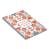 Modern Geel Sinaasappel Aqua Mint Gastenboek Notitieboek (Rechterzijde)