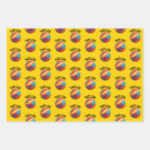 Modern Geel Sinaasappel Blauw Basketbal Team MVP N Inpakpapier Vel (Voorkant)