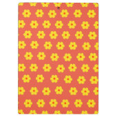 Modern  geel sinaasappel bloemen monogram klembord (Achterkant)