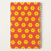 Modern  geel sinaasappel bloemen monogram notitieboek (Achterkant)
