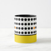 Modern geel Sinaasappel Polka Dots Color Block Mok (Midden)