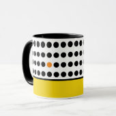 Modern geel Sinaasappel Polka Dots Color Block Mok (Voorkant links)