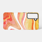Modern geel Sinaasappel strepen Abstract op maat Samsung Galaxy Hoesje (Achterkant horizontaal)