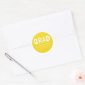 Modern geel spuitverf Afstuderen Ronde Sticker (Envelop)
