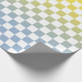 Modern Geel tot Blauw Verlooppatroon Geel Gecontro Cadeaupapier (Hoek)