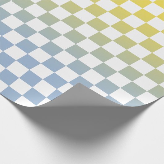 Modern Geel tot Blauw Verlooppatroon Geel Gecontro Cadeaupapier (Hoek)
