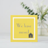 Modern geel We hebben verhuisd Bewegende aankondig Aankondiging (Staand voorkant)