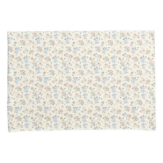 Modern geel Wildbloempatroon Kussensloop (Voorkant-Rechts)