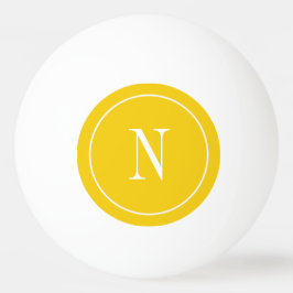Modern geel & wit monogram pingpongbal
