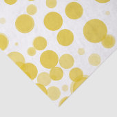 Modern geel & wit Polka Dot Bubbles Party Tissuepapier (Detail)