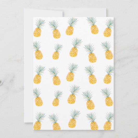 Modern Geel Zoet Een Ananas 1e Verjaardag Kaart (Achterkant)