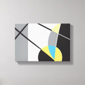 Modern Geel zwart blauw geometrische abstracte vor Canvas Afdruk (Voorkant)