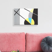 Modern Geel zwart blauw geometrische abstracte vor Canvas Afdruk (Insitu (Woonkamer))