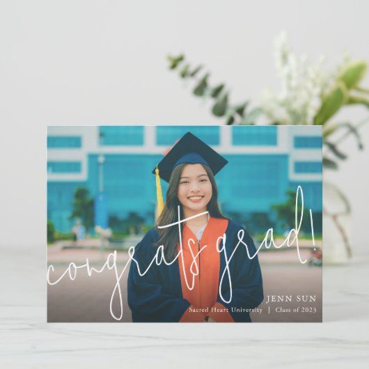 Modern Gefeliciteerd Afstudeerder je hebt het geda Aankondiging (Staand voorkant)