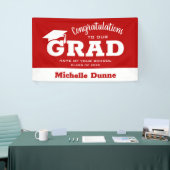 Modern Gefeliciteerd Afstudeerder White met Scarle Spandoek (Beurs)