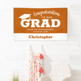 Modern Gefeliciteerd Afstudeerder White over verbr Spandoek