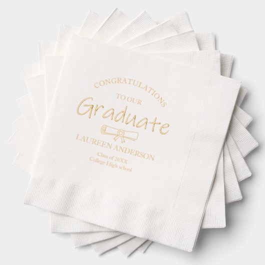 Modern Gefeliciteerd Afstuderen Folie Servetten (Insitu (Gestapeld))