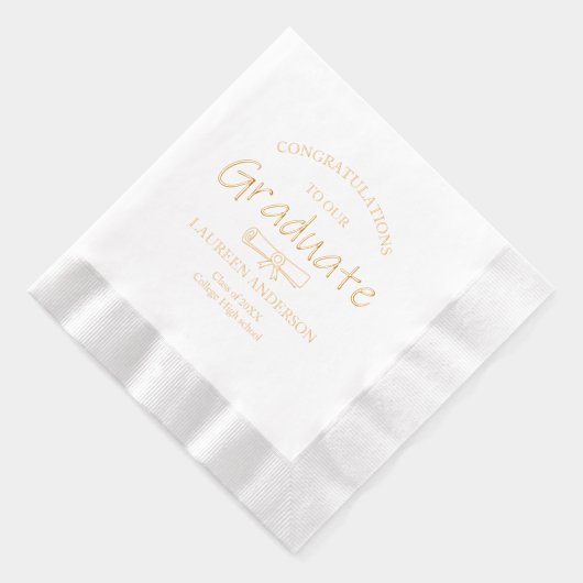 Modern Gefeliciteerd Afstuderen Folie Servetten (Rechts)