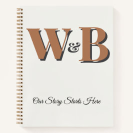 Modern Gegraveerd Gastenboek | Elegante Folie Init Notitieboek