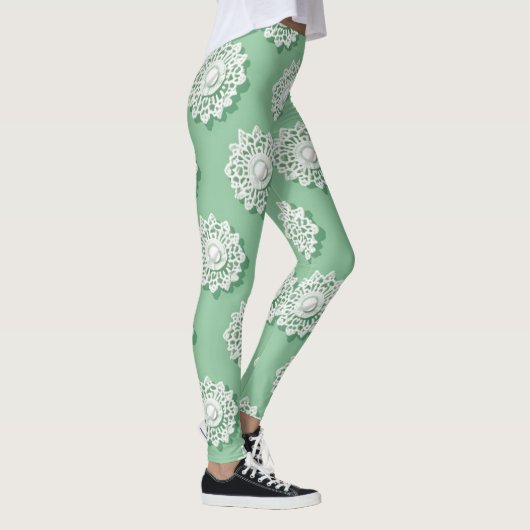 Modern gehaakt borduurpatroon leggings (Rechts)