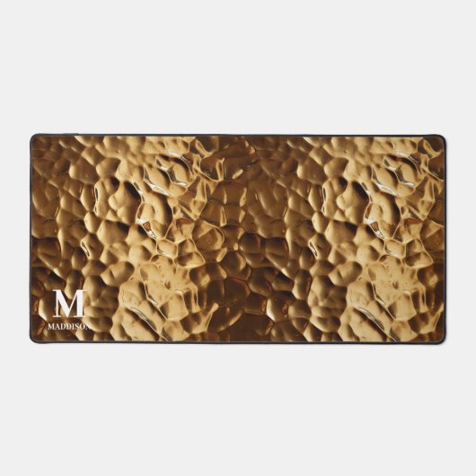 Modern gehamerd messing aangepaste monogram bureaumat (Voorkant)