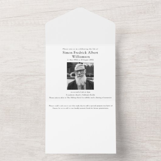 Modern geheugen delen viering van het leven all in one uitnodiging (Binnen)