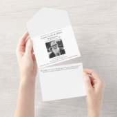 Modern geheugen delen viering van het leven all in one uitnodiging (Afscheurbaar)