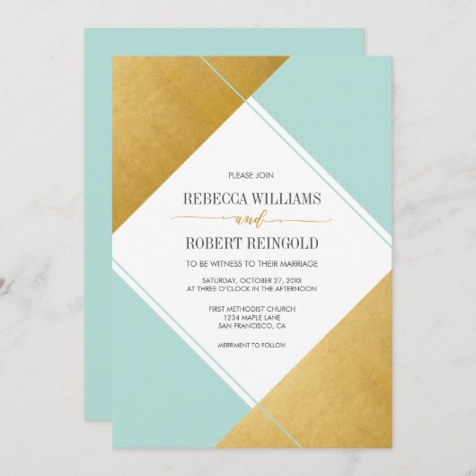 Modern gehuwd kaart (Voorkant / Achterkant)