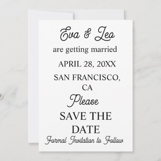 Modern geïllustreerd paar bruiloft uitnodiging (Achterkant)