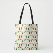 Modern geïllustreerd patroon met rode bessen tote bag (Voorkant)