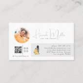 Modern geïllustreerde podcast-foto QR-code Visitekaartje (Achterkant)