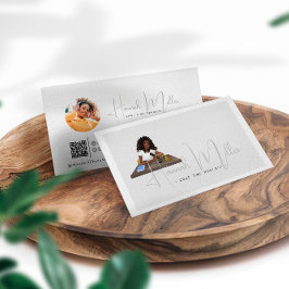 Modern geïllustreerde podcast-foto QR-code Visitekaartje