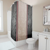 Modern  geïnspireerde bloemige stoffen strepen douchegordijn (In situ)