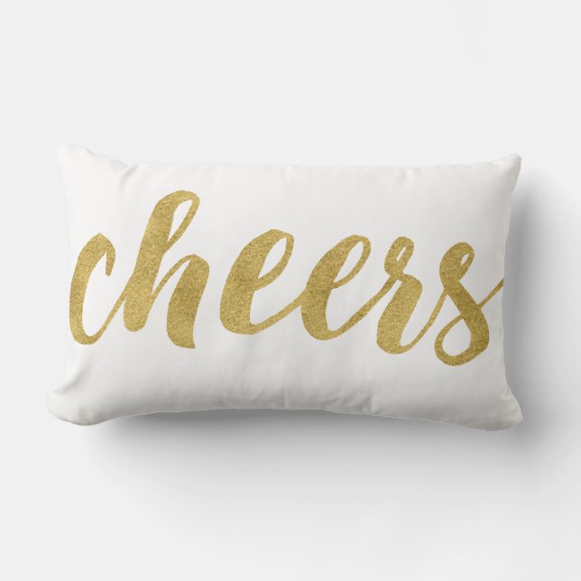 Modern gejuich in gouden feestelijke decoratieve v kussen (Voorkant)