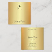 Modern gekalligrafeerd monogram gouden elegante Sj Vierkante Visitekaartje (Voorkant / Achterkant)