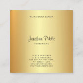 Modern gekalligrafeerd monogram gouden elegante Sj Vierkante Visitekaartje (Achterkant)