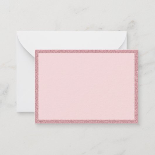 Modern gekalligrafeerd Roos gouden glitter Sjabloo Notitiekaartje (Achterkant)