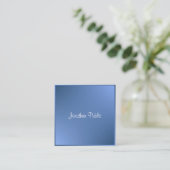 Modern gekalligrafeerde scriptnaam Blauwe Sjabloon Vierkante Visitekaartje (Staand voorkant)