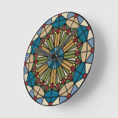 modern gekleurd glazen geometrisch ontwerp ronde klok (Hoek)