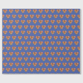 Modern gekleurd hart blauw patroon cadeaupapier (Vlak)