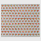 Modern gekleurd hart grijs patroon cadeaupapier (Vlak)