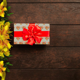 Modern gekleurd hart grijs patroon cadeaupapier